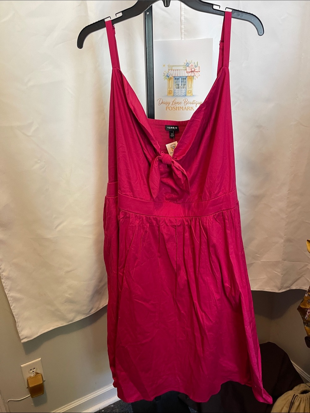 torrid 6 Hot Pink Tie-Front Sleeveless Dress